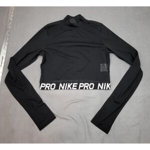 Nike Pro Combat Compression Long Sleeve Shirt Mens Medium Black BV5592-010